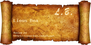 Liess Bea névjegykártya